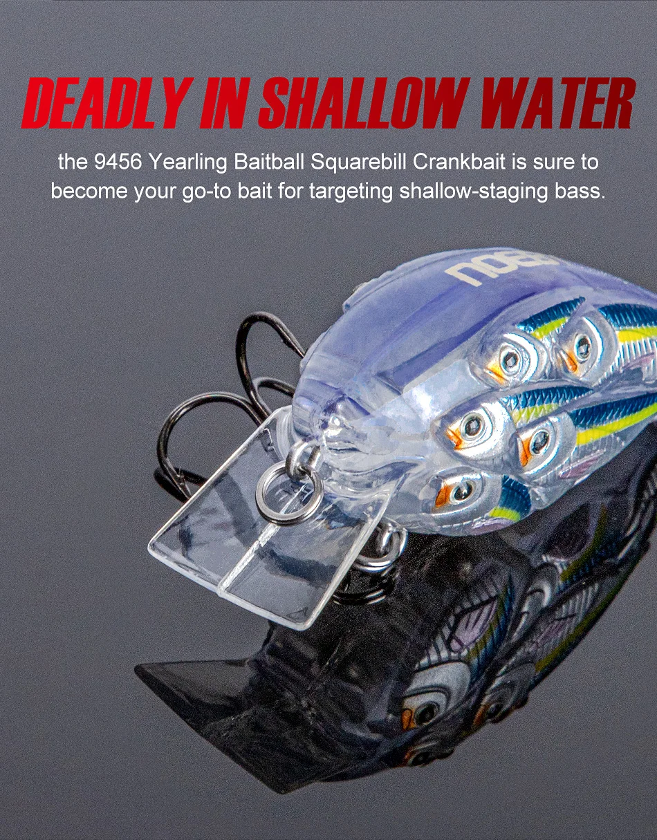 El crankbait junto a una caña de spinning y carrete ligero