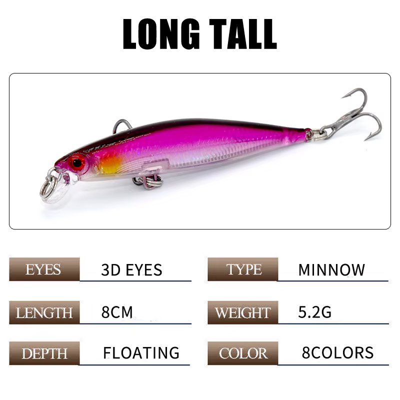 Minnow Wobbler 8cm sinking – Señuelo para lubina y perca - imagen 4