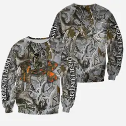 Sudadera camuflaje 3D caza ciervo con capucha para pesca deportiva