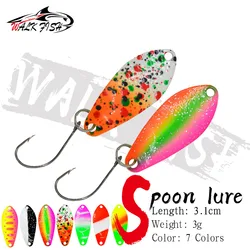 Walk Fish Señuelo cuchara 3 g 31 mm, único gancho para perca y trucha