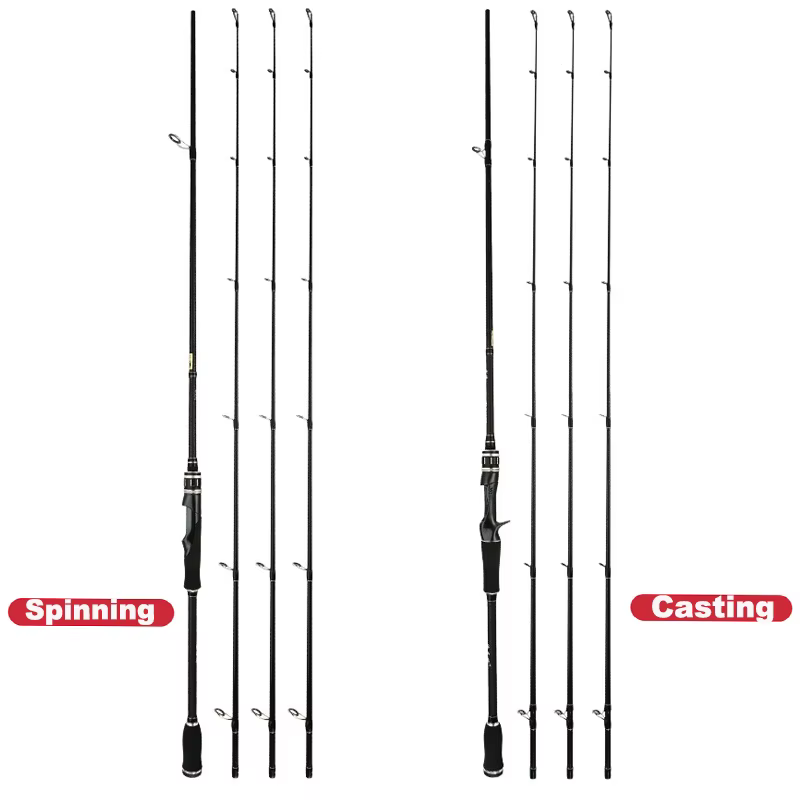 Caña fibra carbono ML/MH para spinning y baitcasting 2 tramos - imagen 2
