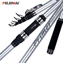 FELENHAI Caña Telescópica de Viaje Carbono 30T Surfcasting Giratoria