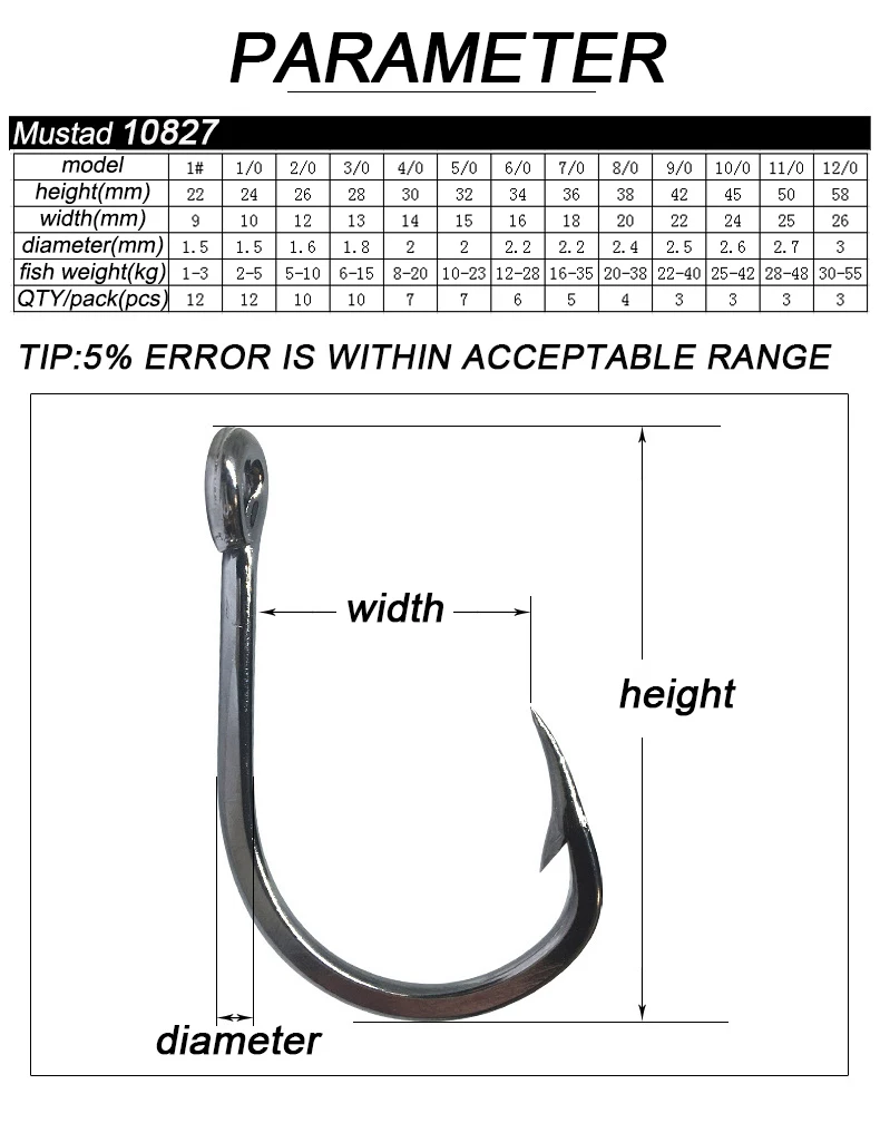 Mustad Origin Super Power – Anzuelos de mar con ojo grande - imagen 4