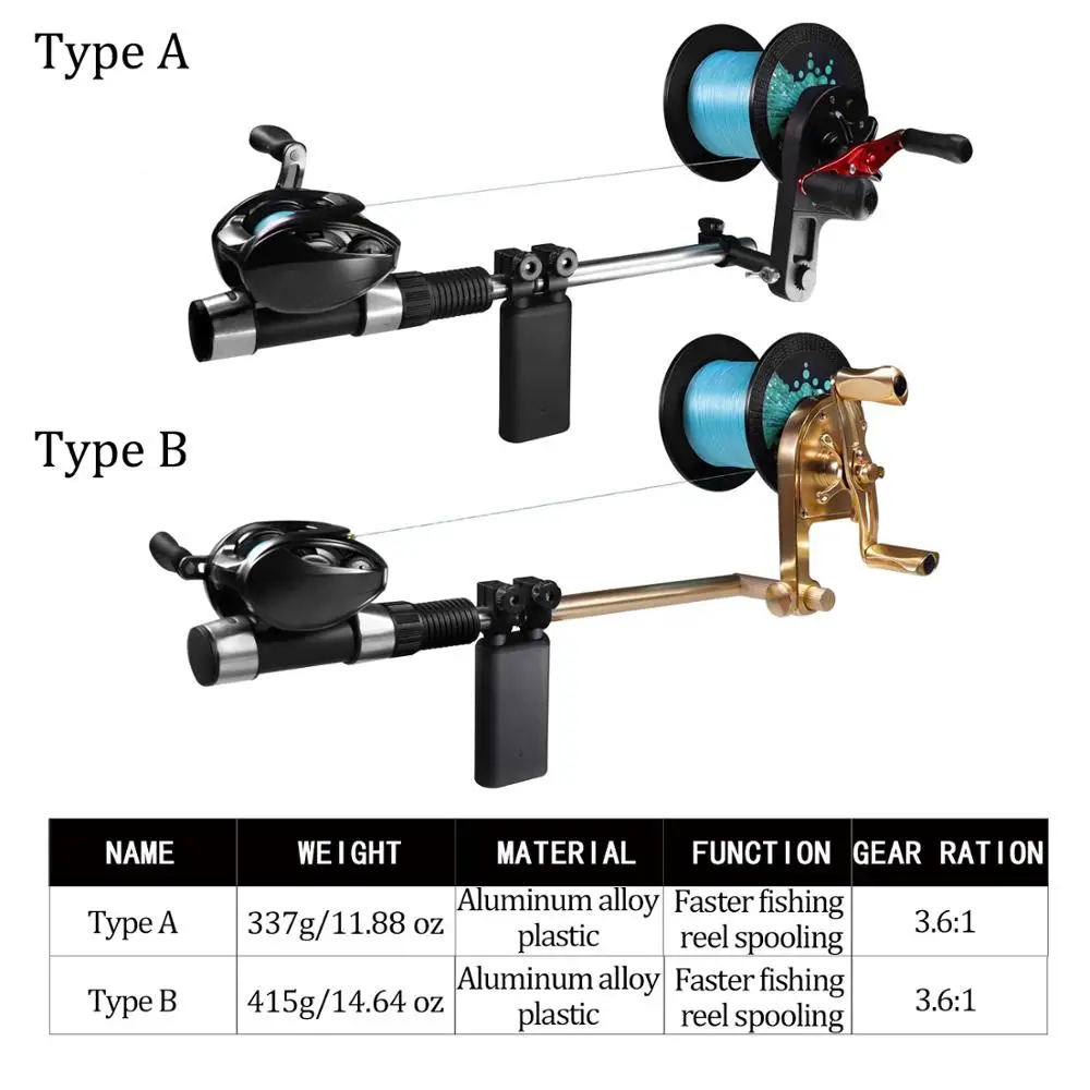 Enrollador de Sedal Pesca Portátil Aluminio - Sistema Carrete - imagen 2