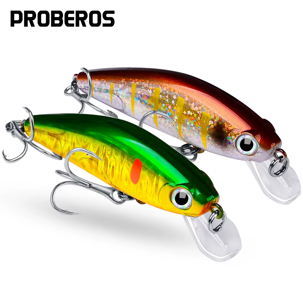 PROBEROS Minnow 8cm – Señuelo para lubina con 6 anzuelos pintados - imagen 3