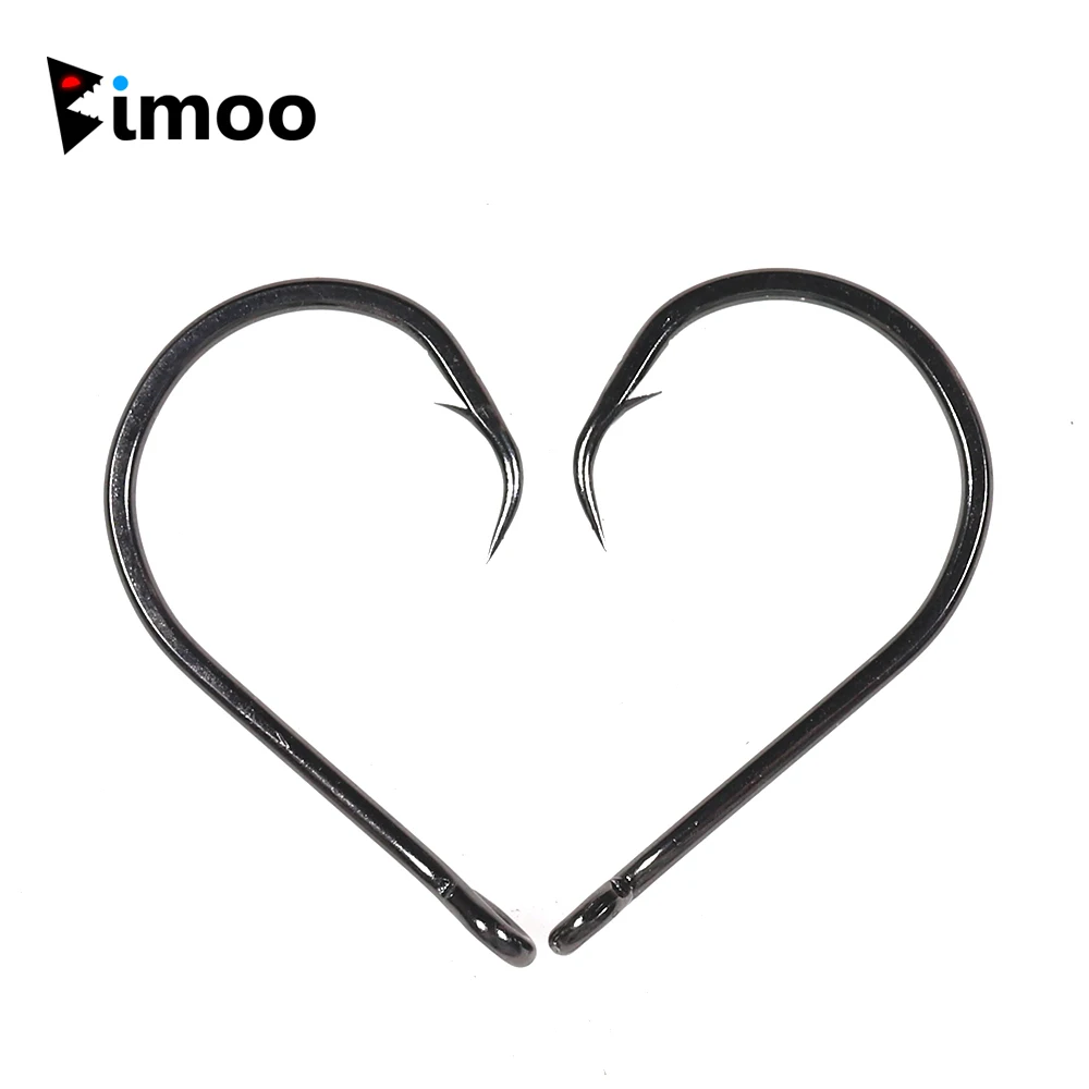 Bimoo Anzuelo Inline Circular Níquel Negro Acero Carbono Mar