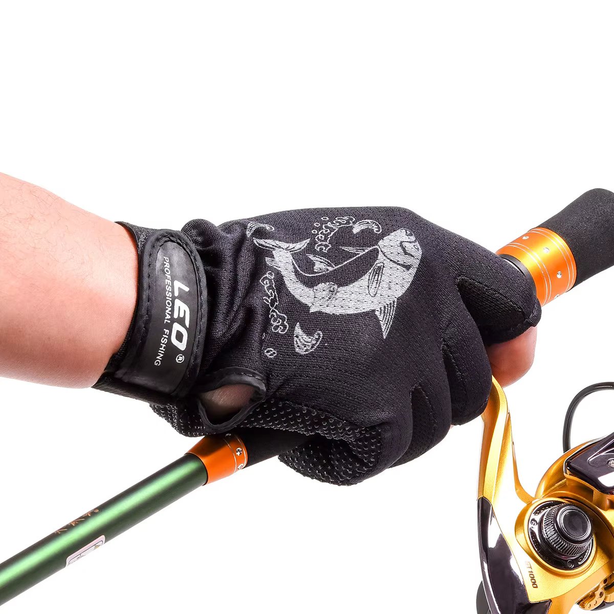 Guantes tres dedos pesca - Antideslizantes y secado rápido - imagen 2