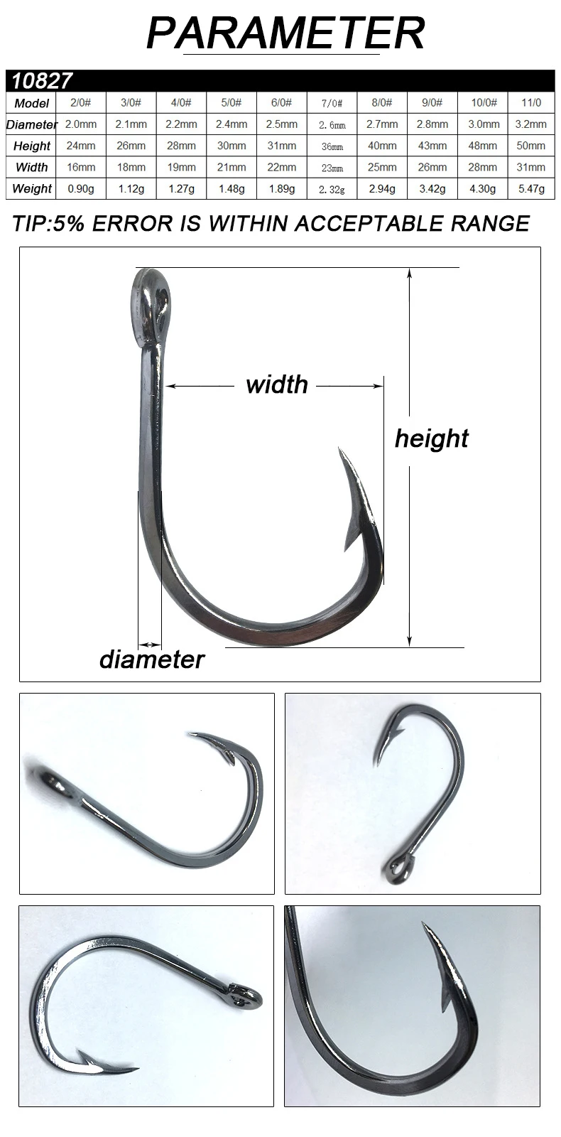 DORISEA 10827 Anzuelo Jig Assist de Acero Inoxidable Talla 4 - imagen 3
