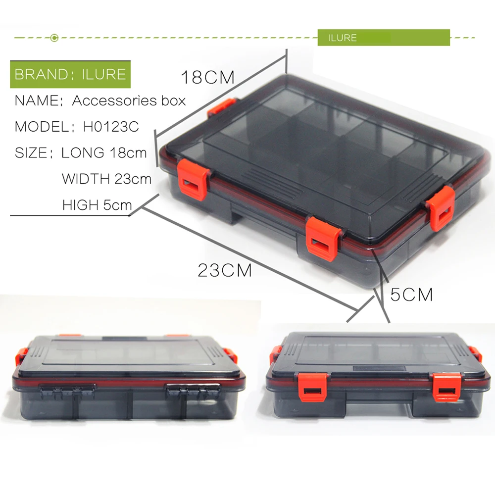 ILure Caja de aparejos de pesca con compartimentos 2 colores - imagen 3
