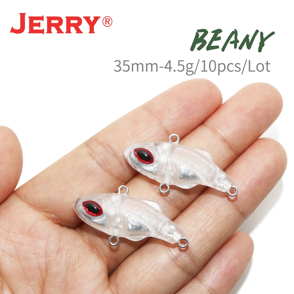 Jerry Beany Señuelo VIB 35mm – Cebo duro en blanco sin pintar - imagen 3