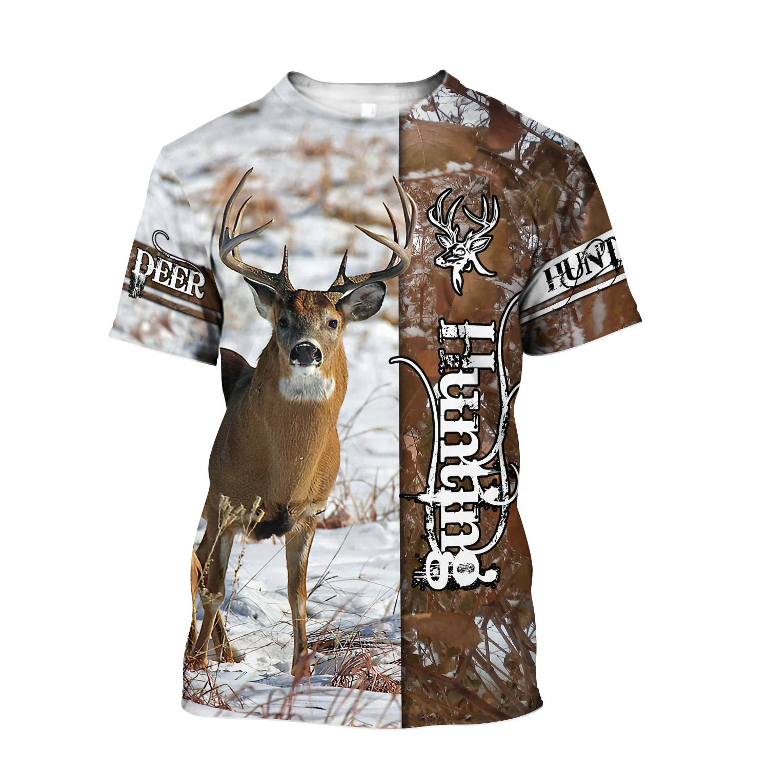Camiseta camuflaje 3D arco ciervo Harajuku manga corta - imagen 3