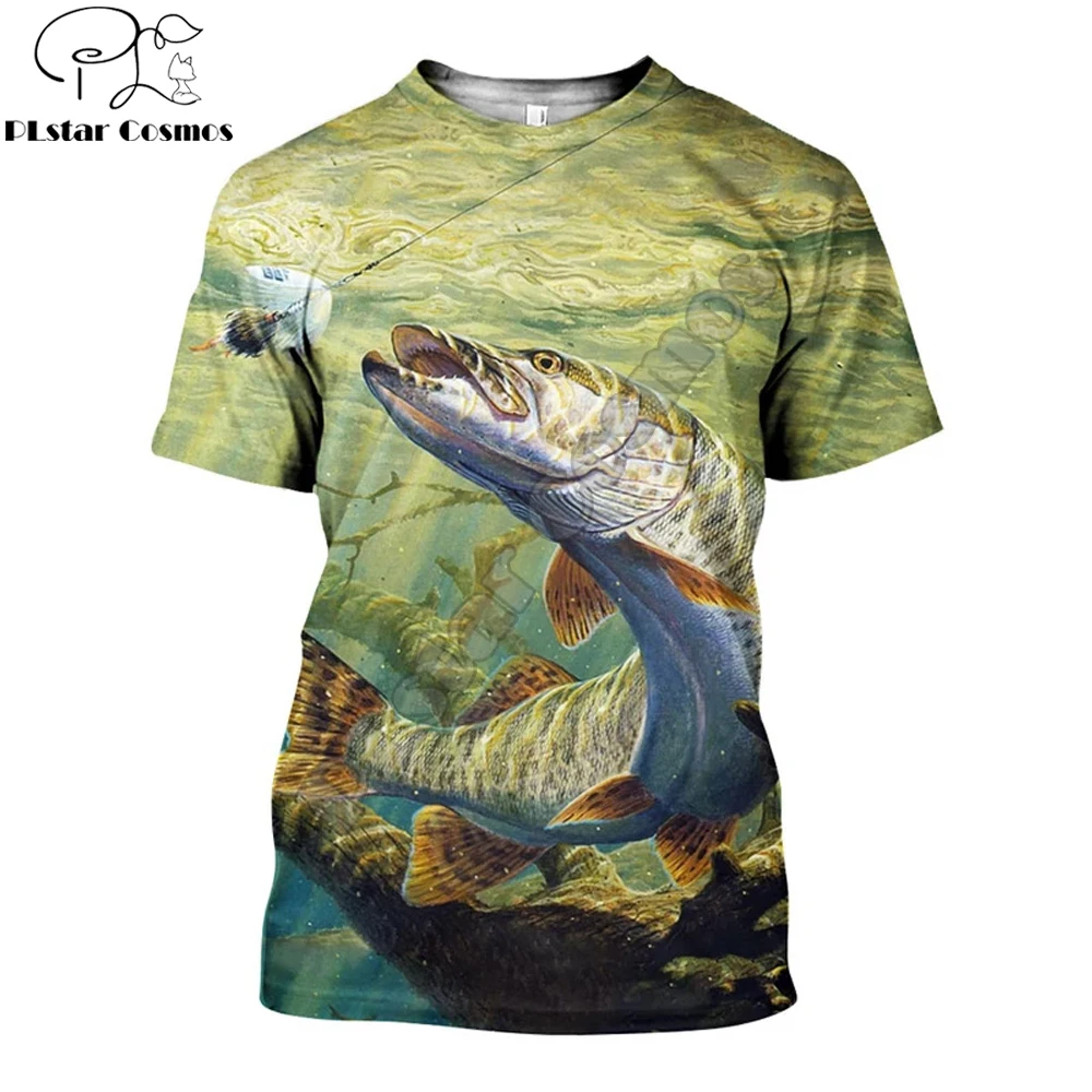 Camiseta de pesca 3D Harajuku – Estilo casual de manga corta - imagen 2