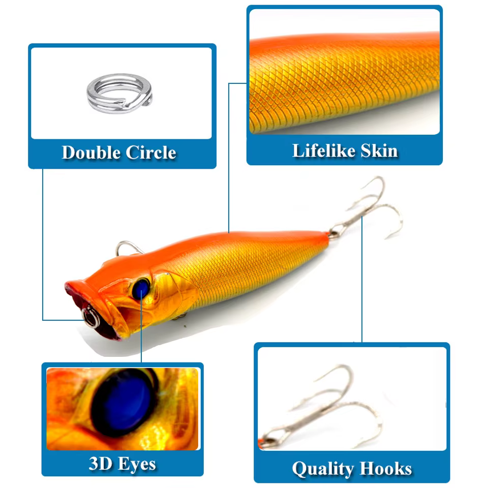 Ojo 3D y textura del señuelo en primer plano