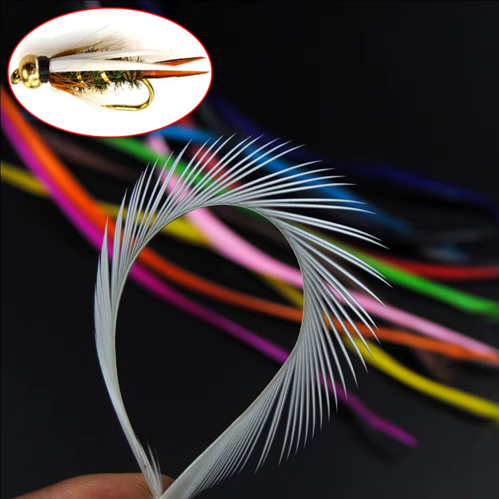 Plumas de ganso multicolor para atado de moscas