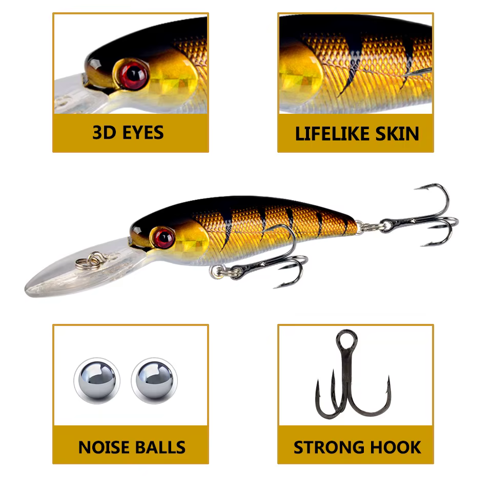 Wobbler flotante 9cm para lubina – Crankbait arrastre 7,5g - imagen 5