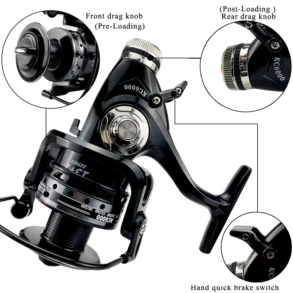 Carrete Spinning 6000 5.2:1 para Carpa – Freno frontal y trasero