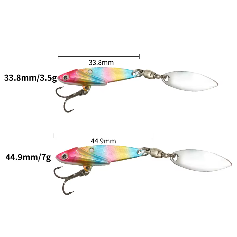 Cucharita spinning vibración larga – Señuelo metálico - imagen 4