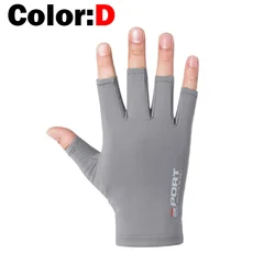 Guantes de pesca unisex - medio dedo, seda helada, antideslizantes, UV