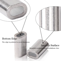 Manguitos crimpado de aluminio - Conectores resistentes línea pesca