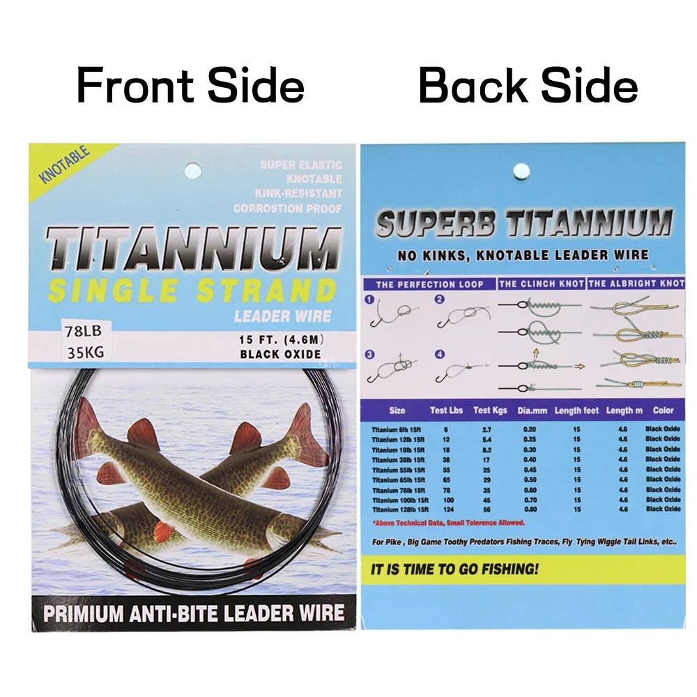 Líder de pesca níquel-titanio resistente a torceduras 6–124 lb 15 pies - imagen 5