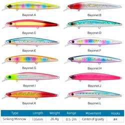 TSURINOYA 135S Señuelo Hundido Lubina - Spinning Salina