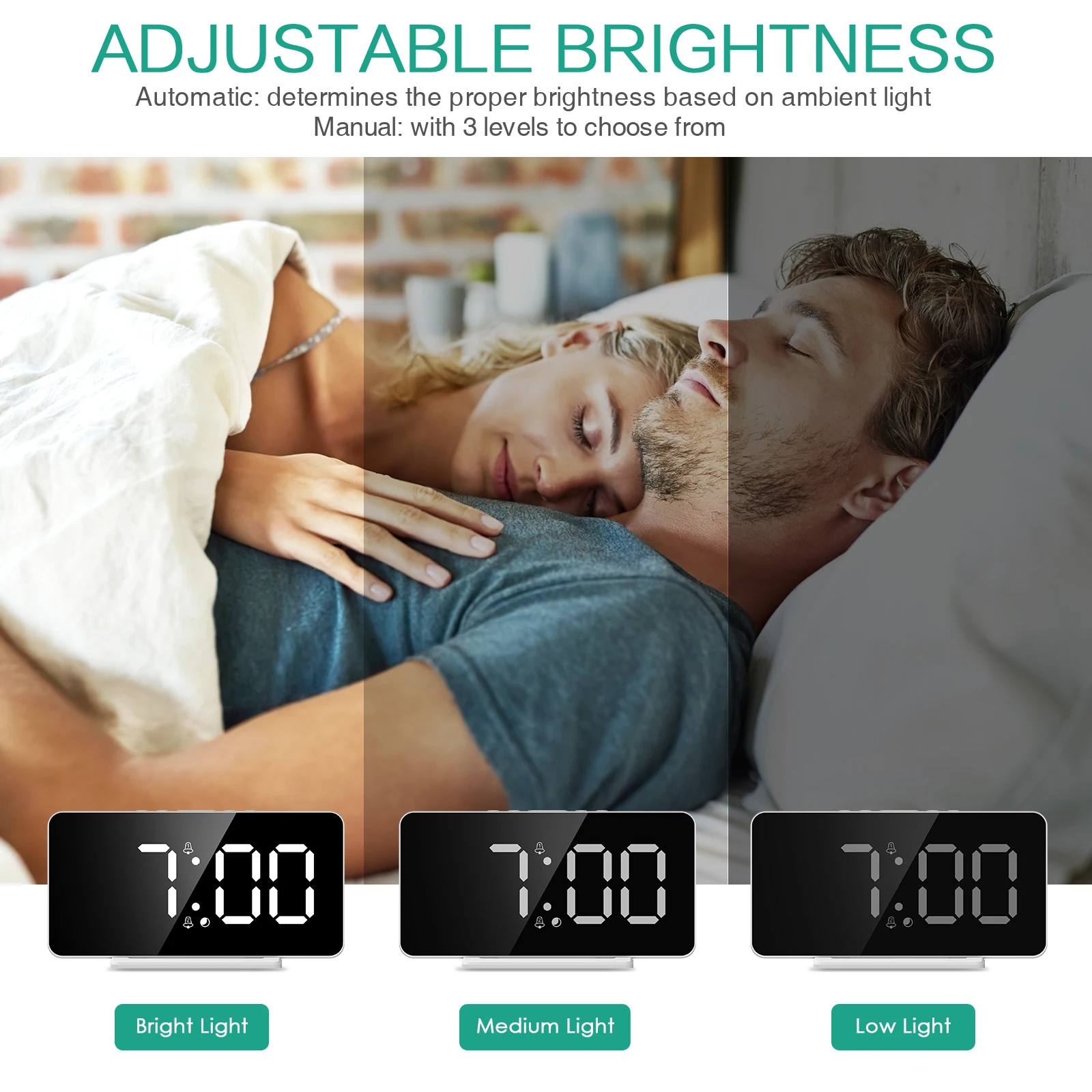 ORIA Reloj despertador digital LED con repetición - imagen 2