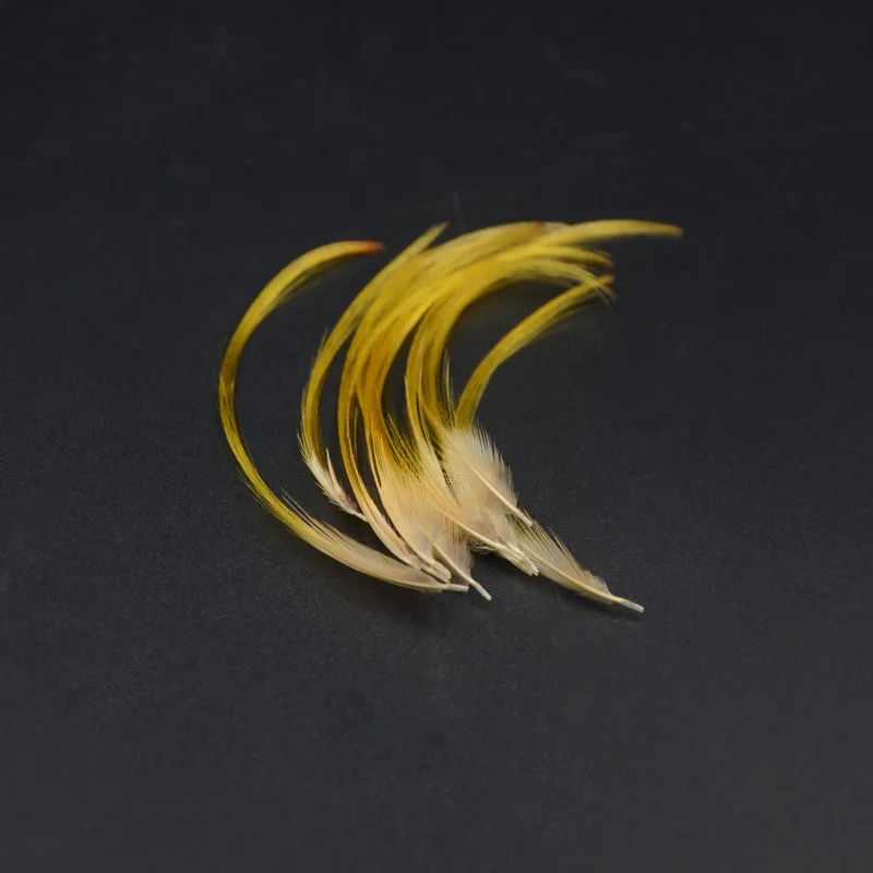 Plumas de faisán dorado paraatar moscas – Amarillo brillante 2-7cm - imagen 5