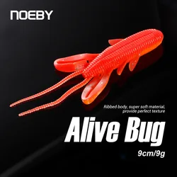 NOEBY Jig Head Lubina Señuelo Silicona Imitación Gusano Camarón