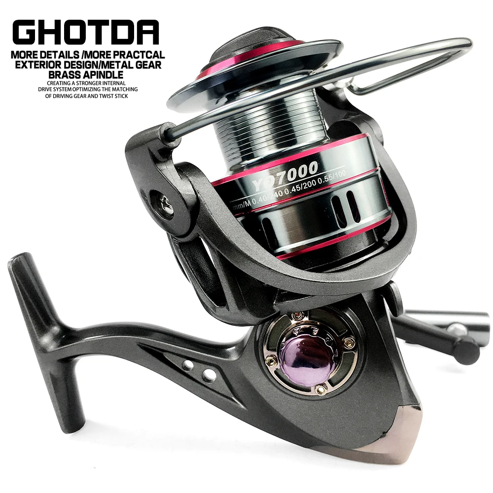 GHOTDA Carrete giratorio 5,2:1 para la pesca en el agua salada