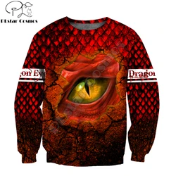 Sudadera con capucha ojo dragón 3D roja – Jersey unisex cremallera invierno