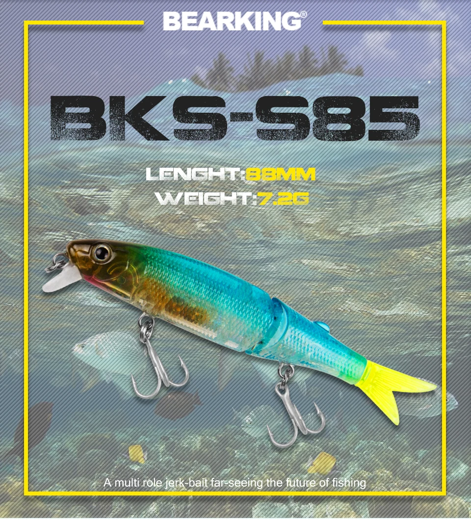 Detalle del cuerpo articulado y pintura profesional del BEARKING Minnow