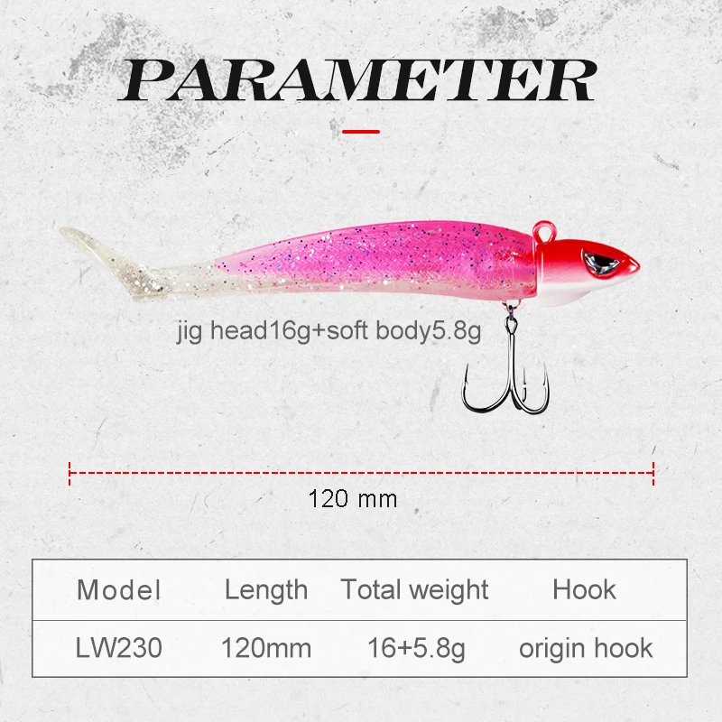 Hunthouse Glow Soft Minnow señuelo hundible para lubina y lucio - imagen 2