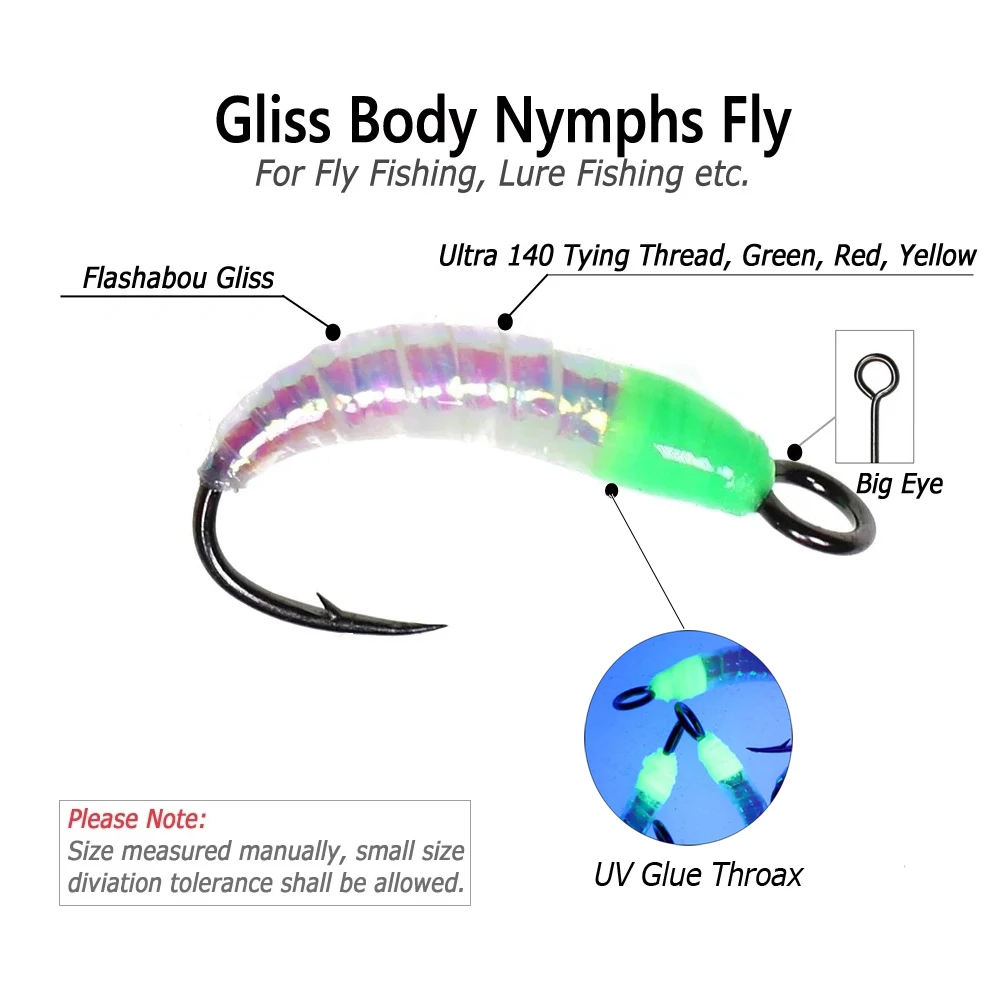Bimoo Flash Gliss Body Ninfa – Anzuelo ojo grande para trucha - imagen 4