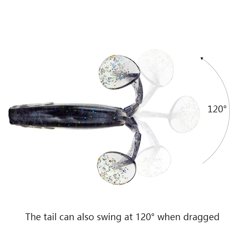 Hanlin Cebos Silicona T-Tail 55mm – Señuelo Suave para Lucio - imagen 3
