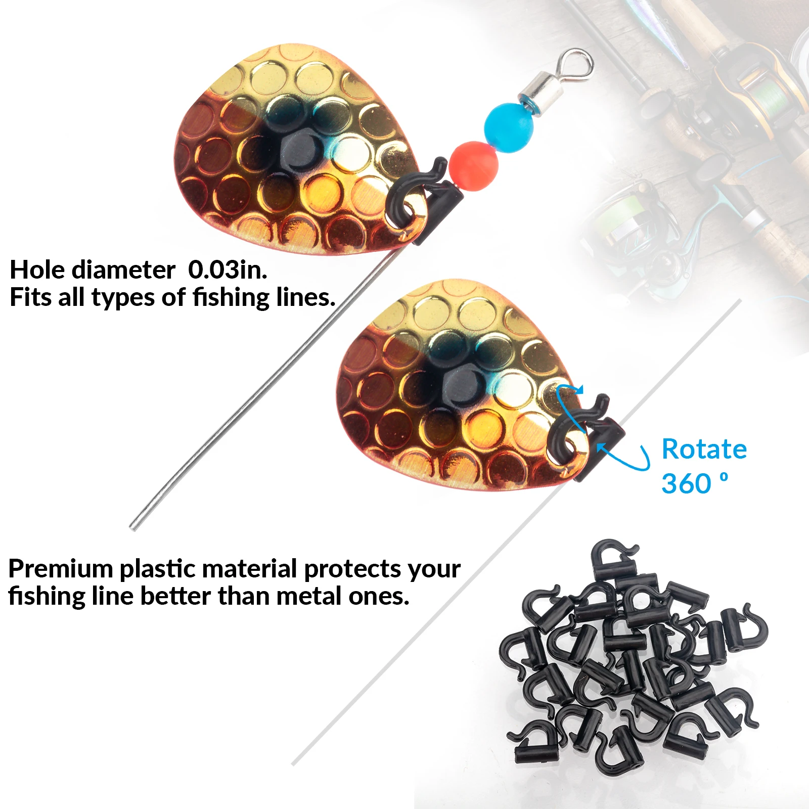 Cucharas Spinner para Lucioperca con Horquilla y Clips en U - imagen 2