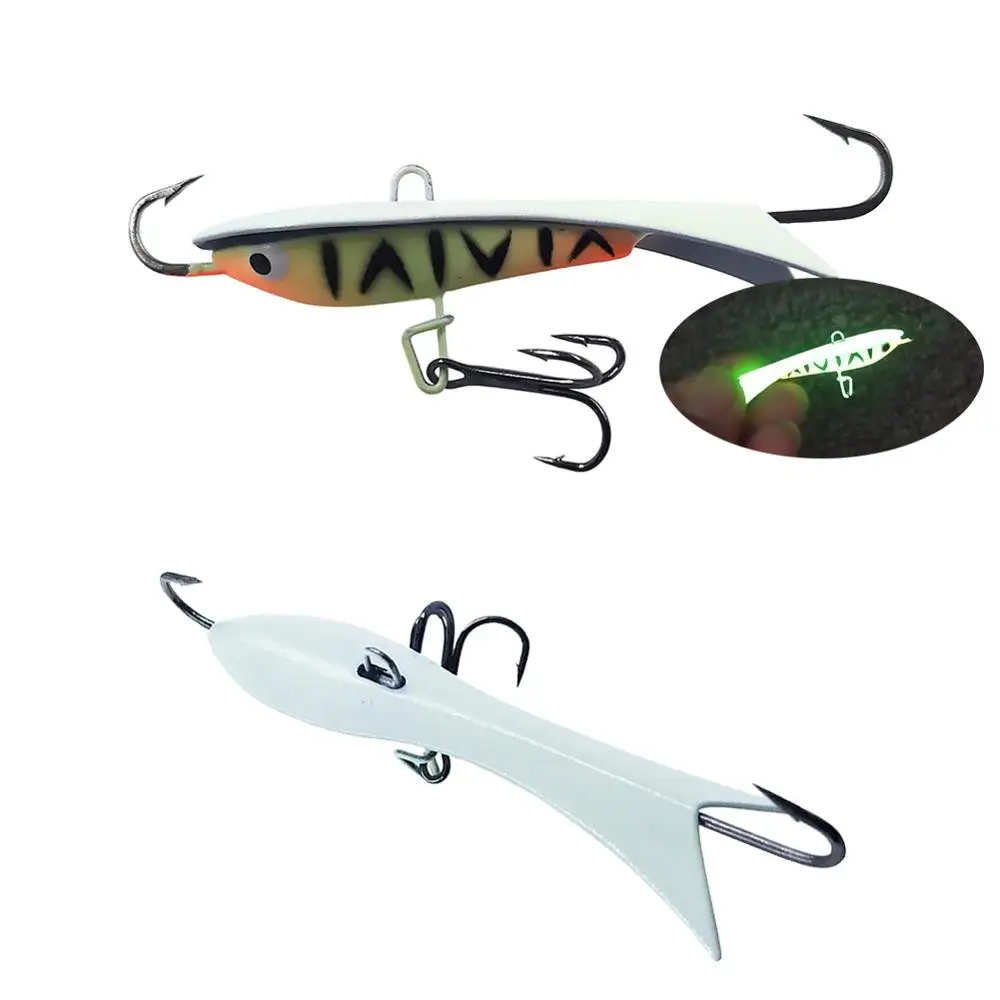 Señuelo equilibrador para pesca en hielo de metal con plantilla