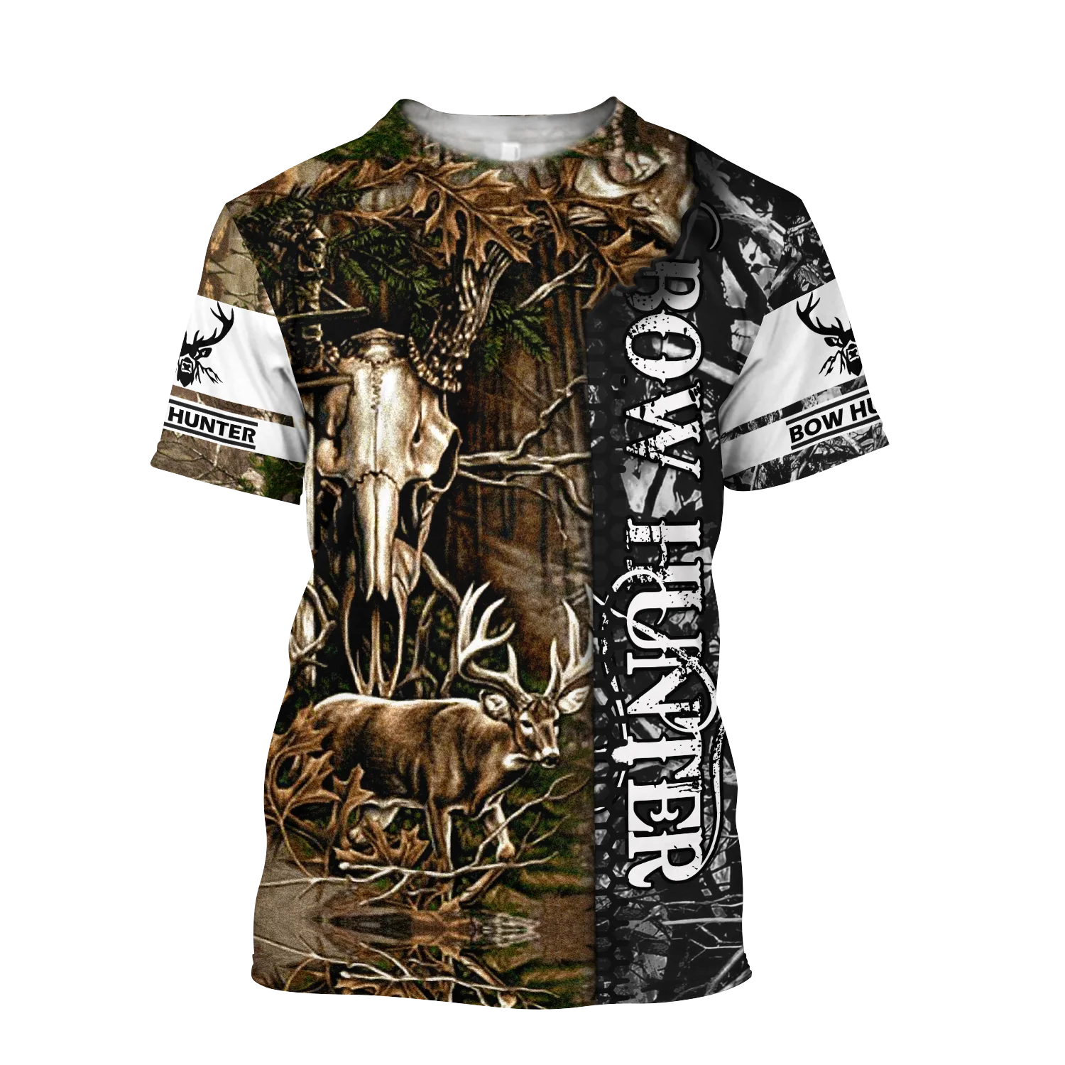 TX0164 Camiseta Camuflaje Ciervo Caza con Arco 3D Harajuku Manga Corta - imagen 3