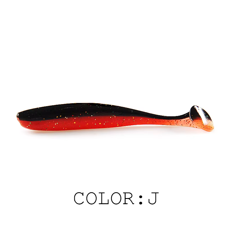 Señuelo blando Shad de silicona con cola en T, doble color para pesca