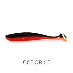 Señuelo blando Shad de silicona con cola en T, doble color para pesca