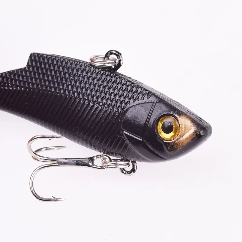 Señuelo duro con anzuelo triple para pesca en hielo – Plástico blando 9,5 g - imagen 2