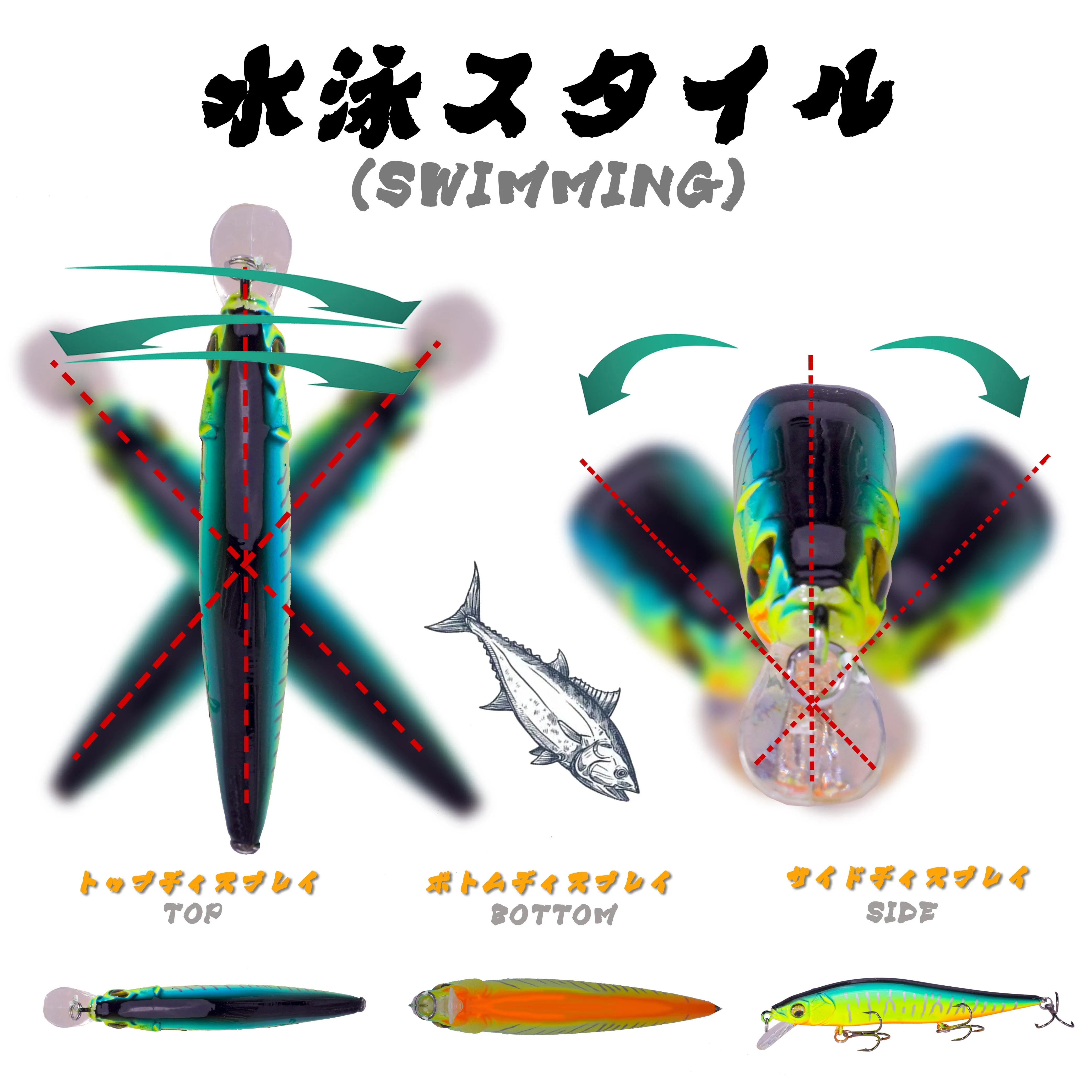 Wobbler Minnow 98mm 10g – Señuelo flotante media agua 0,5-1m - imagen 4
