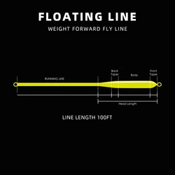 Línea de mosca flotante WF bucle soldado 100 pies