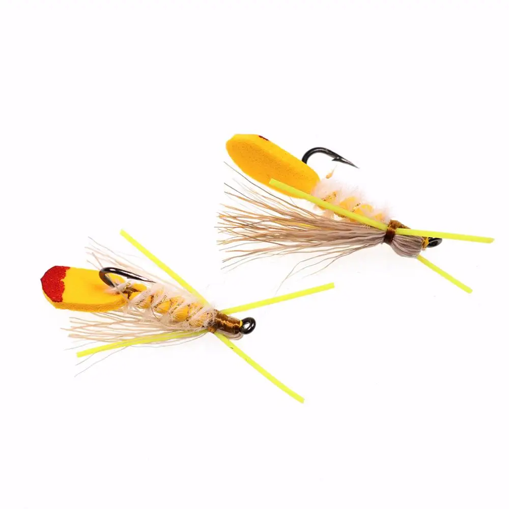 Bimoo Moscas Secas Trucha Yellow Hopper Madam X Dry Fly Tamaño #10 - imagen 3
