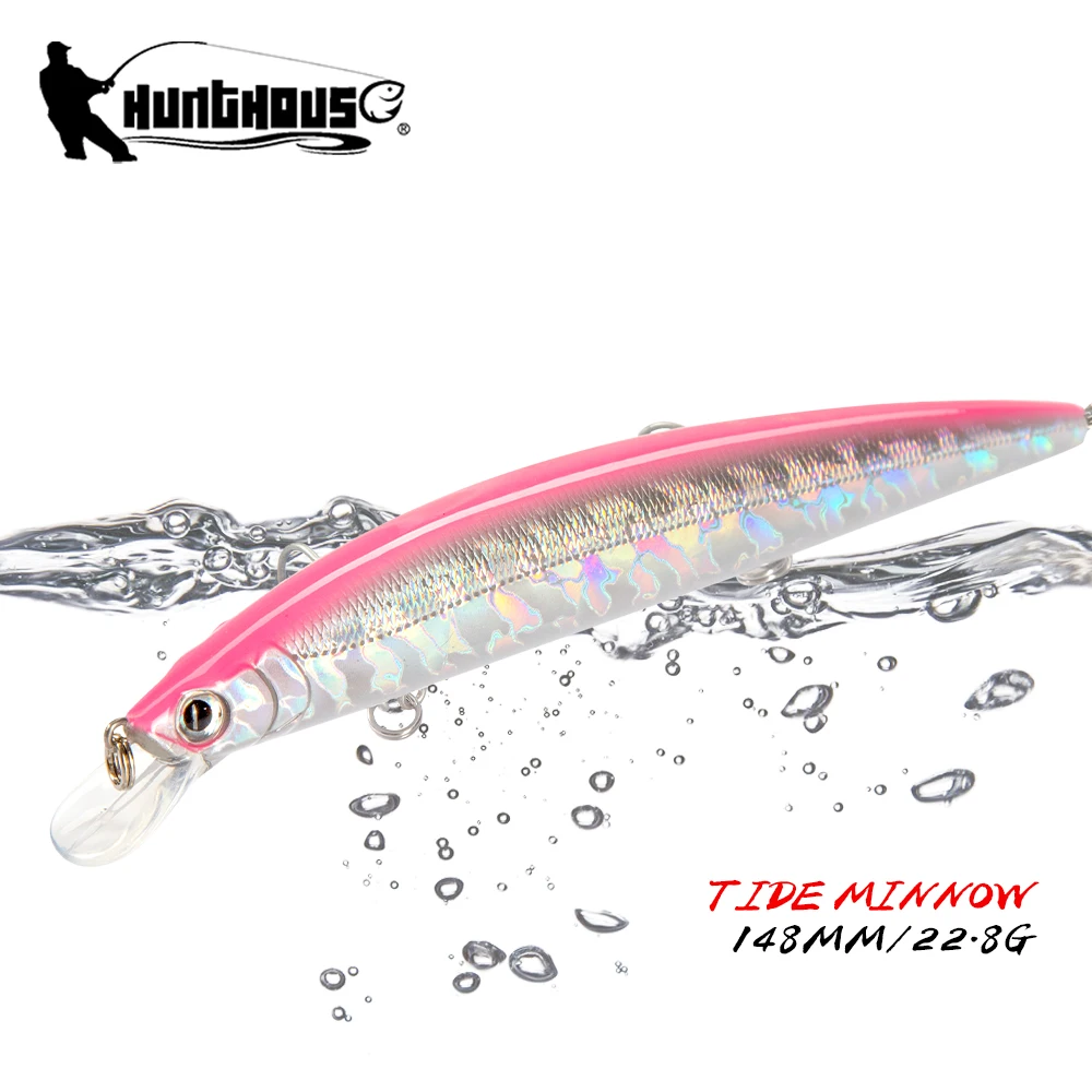 Hunthouse Tide Wobbler para lubina flotante cebo pececillo delgado - imagen 4