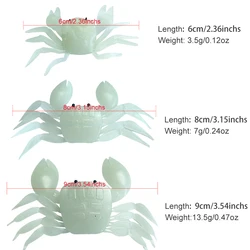 Señuelo de cangrejo de vinilo luminiscente con natación 3D