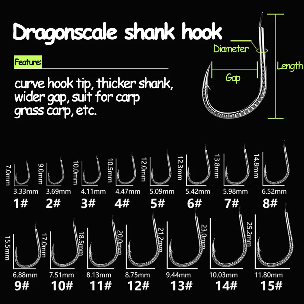 JIGEECARP Anzuelo de carpa forjado con dientes de dragón - imagen 5