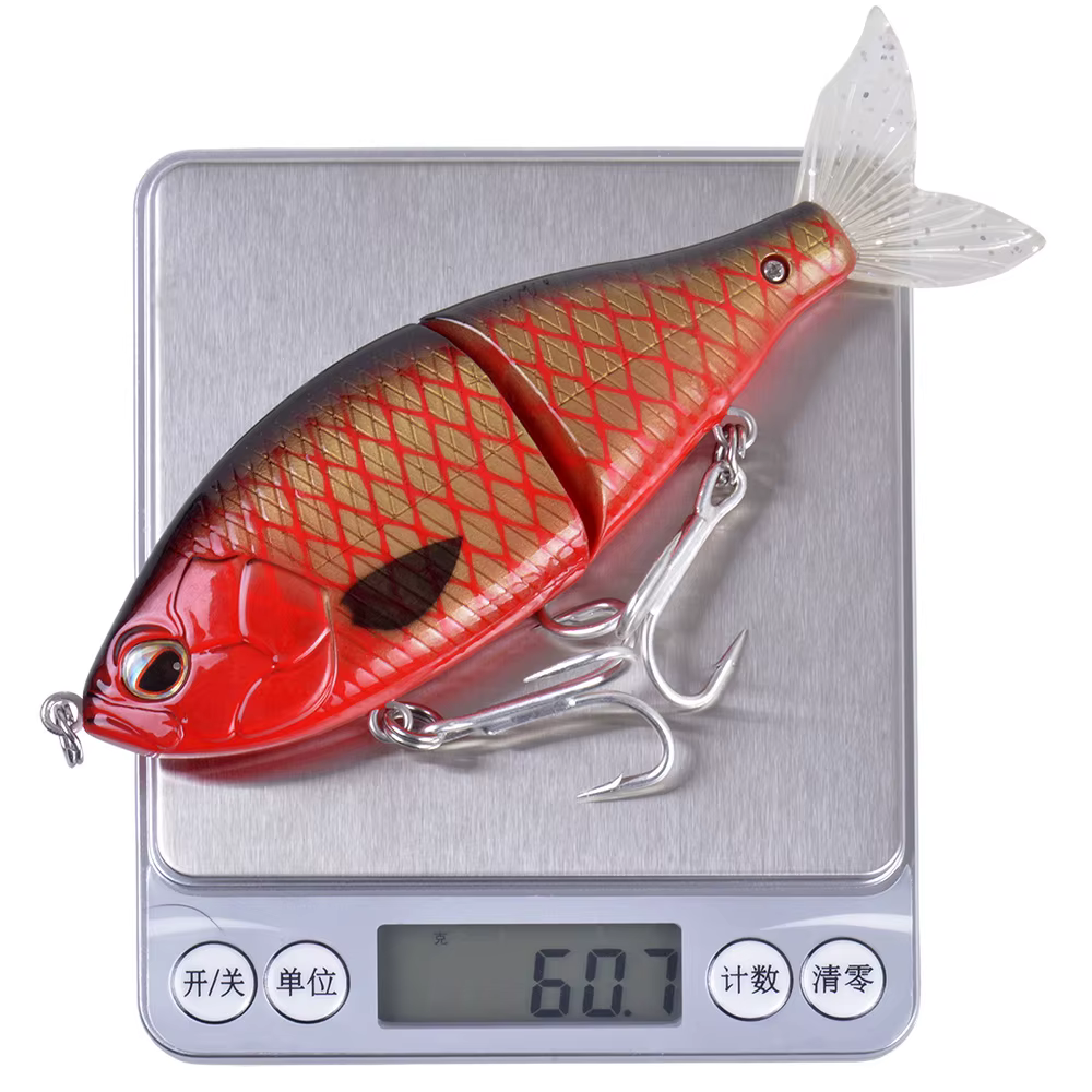 Swimbait duro multiarticulado con cola suave para pesca en agua salada - imagen 4