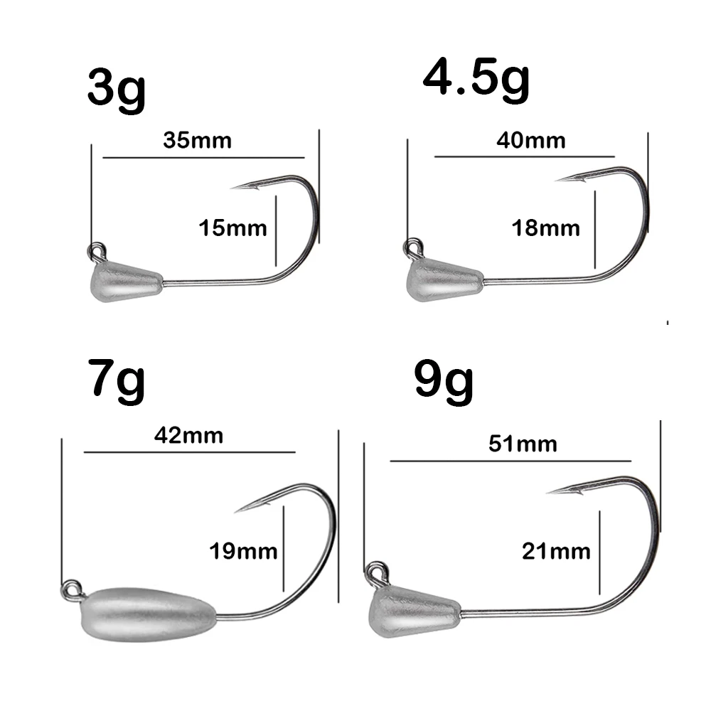 JOHNCOO Tube Jig Anzuelos para Lubina – Agua dulce y salada - imagen 5