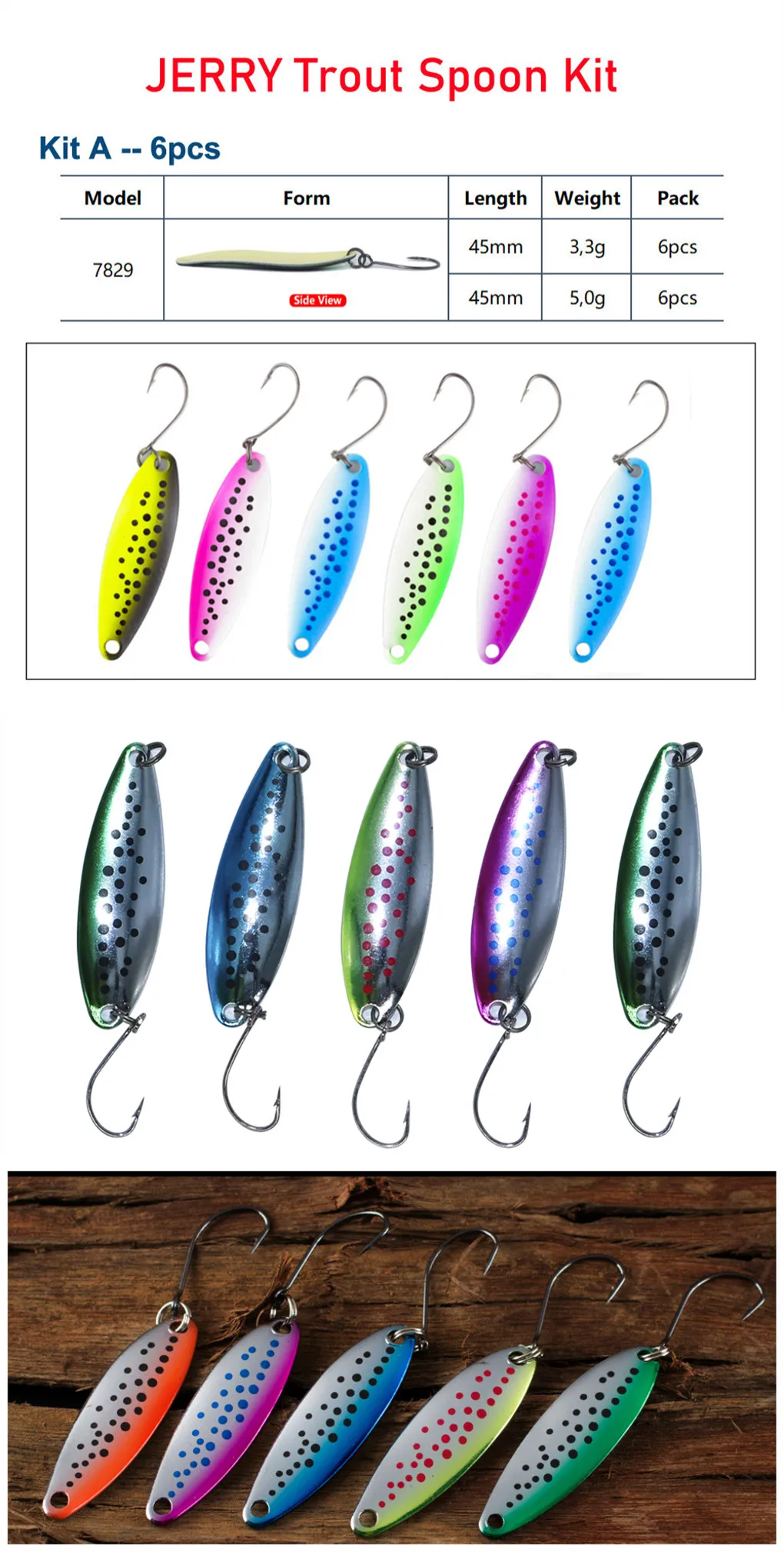 Kit de Cuchara de Pesca Jerry
