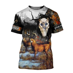 Camiseta TX0158 Hipster manga corta – Estampado 3D caza de ciervos